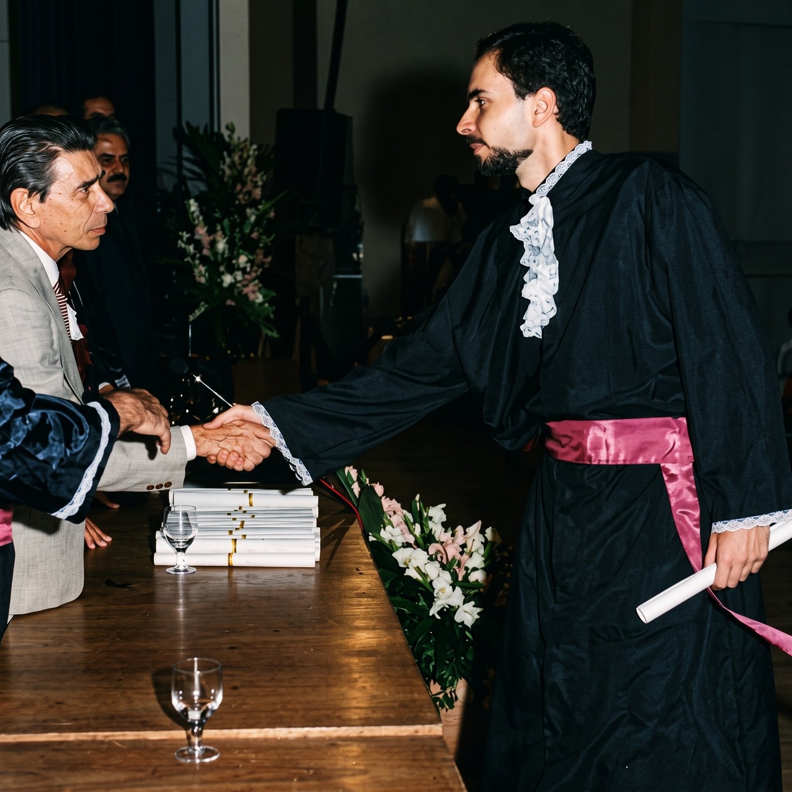 Registro da cerimônia de formatura em Odontologia na UFMG, em 1990